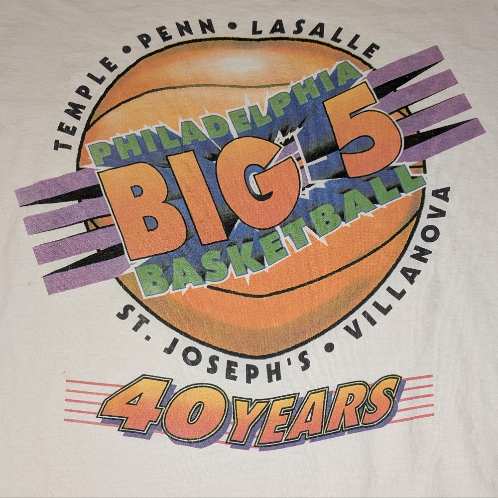 Big 5 Philadelphia Basketball Vintage 90s Single Stitch Men's XL Tee  Rare!!!